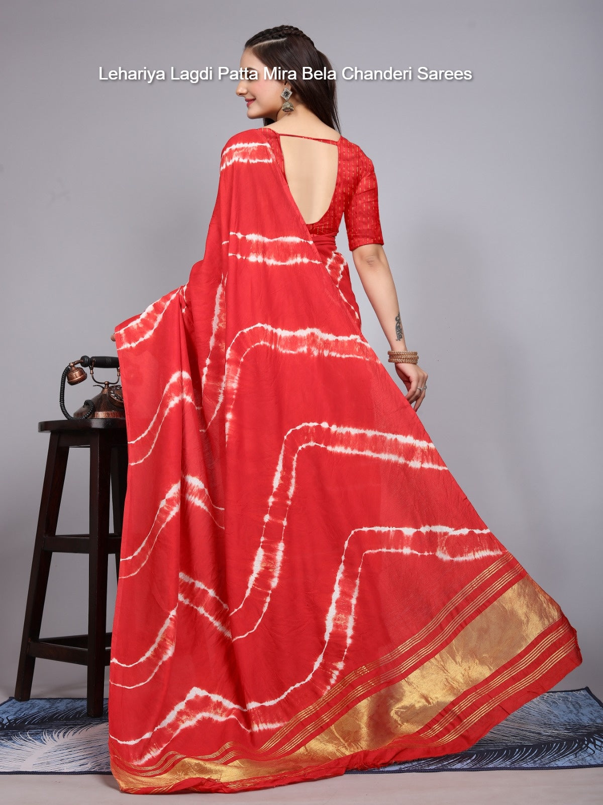 Mb041 To Mb054 Lehariya Lagdi Patta Mira Bela Chanderi Sarees Wholesaler