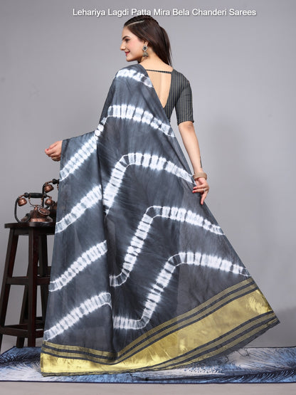 Mb041 To Mb054 Lehariya Lagdi Patta Mira Bela Chanderi Sarees Wholesaler