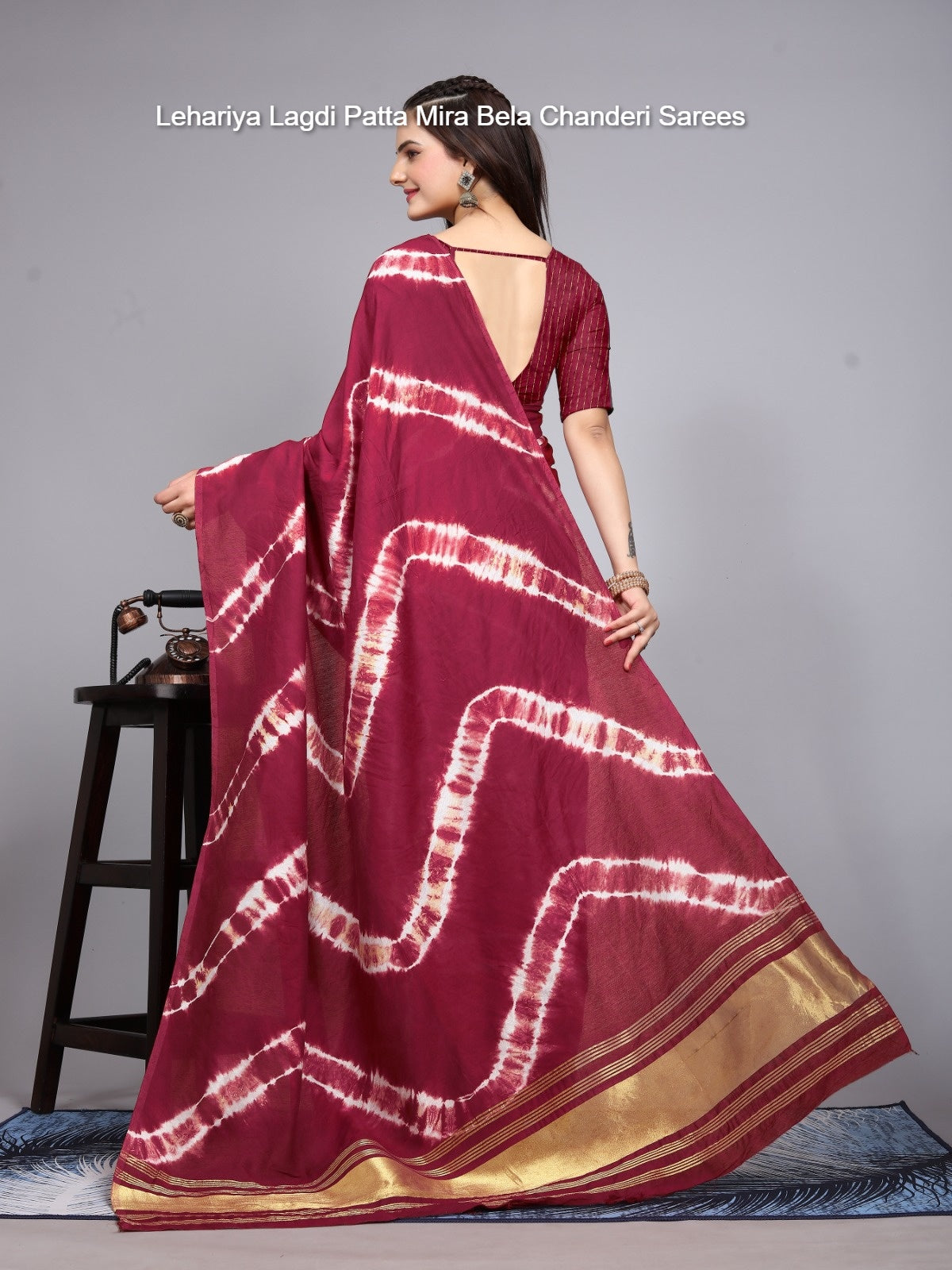 Mb041 To Mb054 Lehariya Lagdi Patta Mira Bela Chanderi Sarees Wholesaler