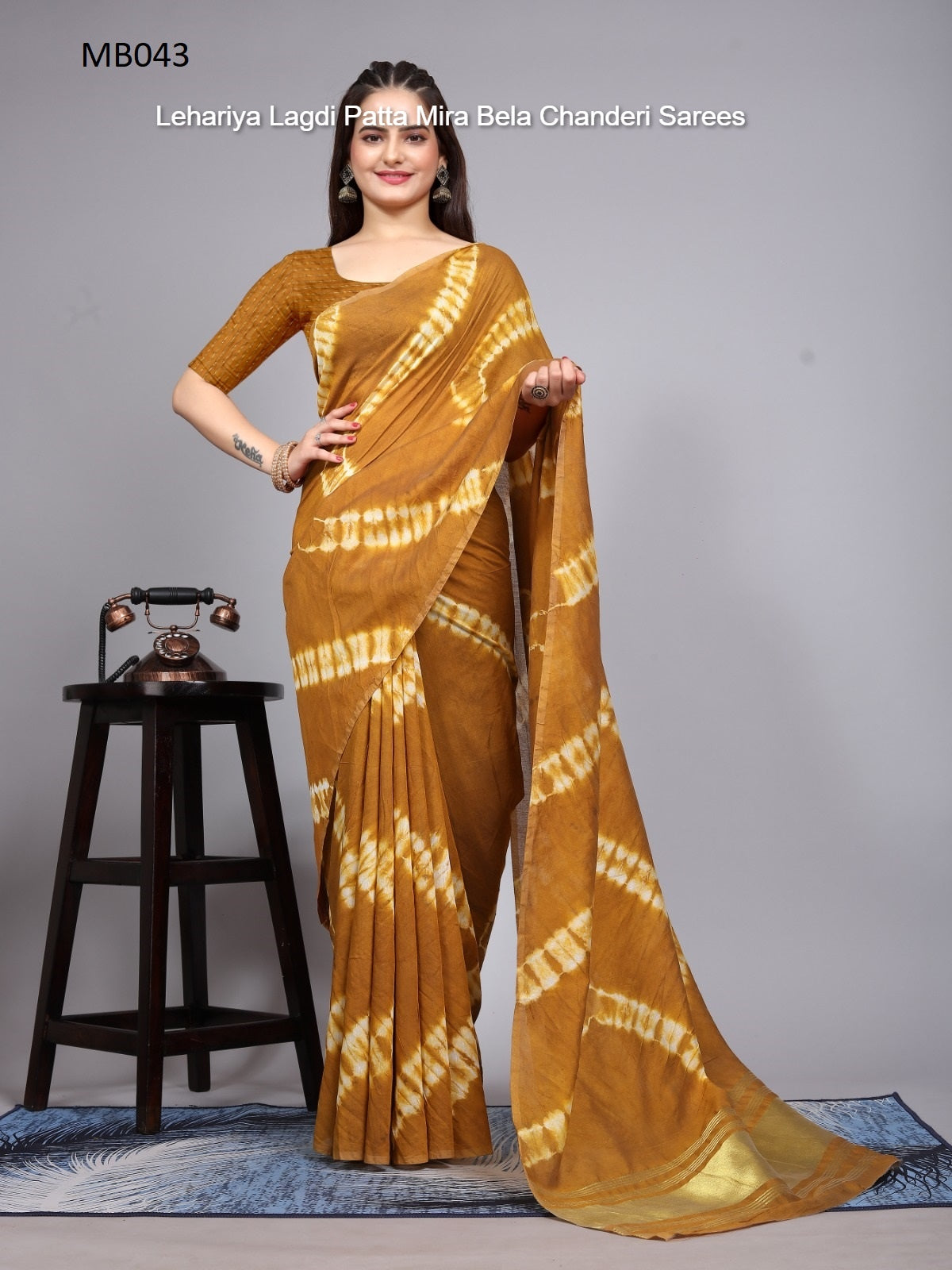 Mb041 To Mb054 Lehariya Lagdi Patta Mira Bela Chanderi Sarees Wholesaler