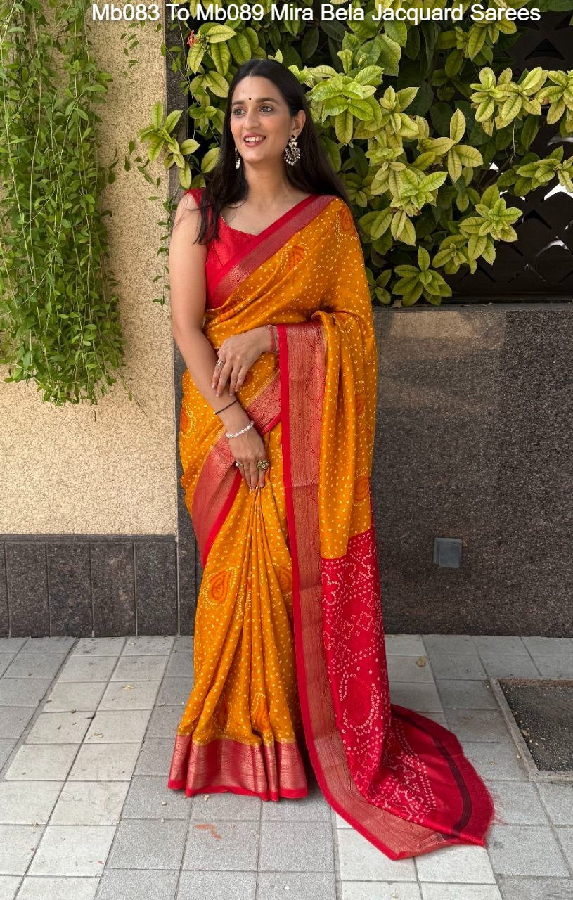 Mb083 To Mb089 Mira Bela Viscose Jacquard Sarees Wholesale Rate