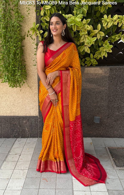 Mb083 To Mb089 Mira Bela Viscose Jacquard Sarees Wholesale Rate