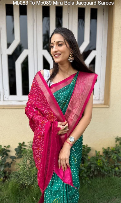 Mb083 To Mb089 Mira Bela Viscose Jacquard Sarees Wholesale Rate