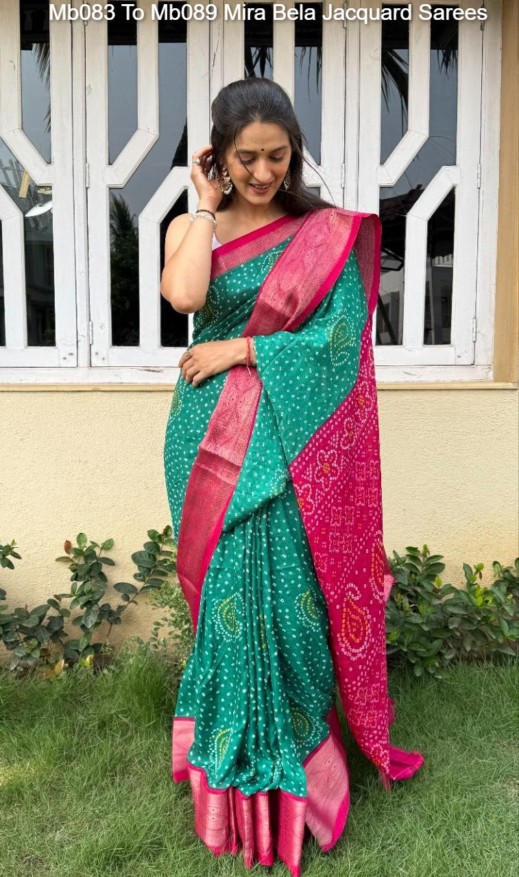 Mb083 To Mb089 Mira Bela Viscose Jacquard Sarees Wholesale Rate