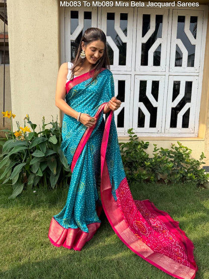 Mb083 To Mb089 Mira Bela Viscose Jacquard Sarees Wholesale Rate
