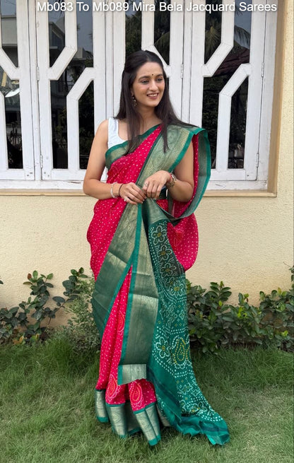 Mb083 To Mb089 Mira Bela Viscose Jacquard Sarees Wholesale Rate