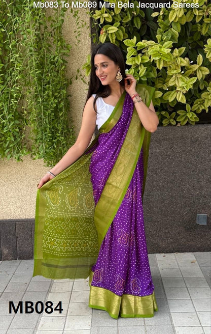 Mb083 To Mb089 Mira Bela Viscose Jacquard Sarees Wholesale Rate