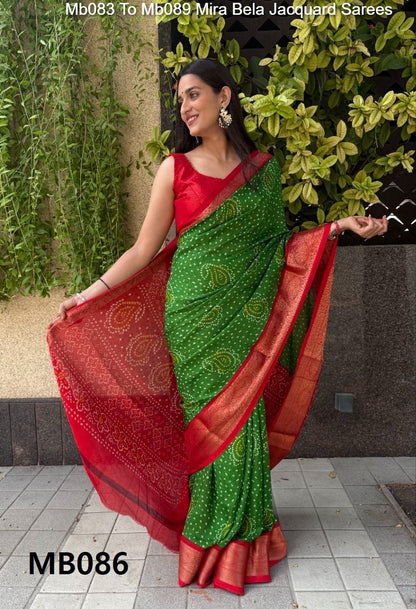 Mb083 To Mb089 Mira Bela Viscose Jacquard Sarees Wholesale Rate