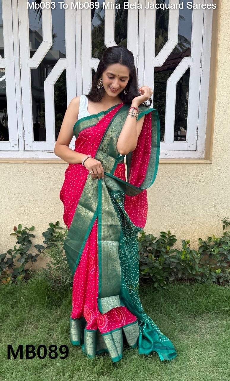 Mb083 To Mb089 Mira Bela Viscose Jacquard Sarees Wholesale Rate