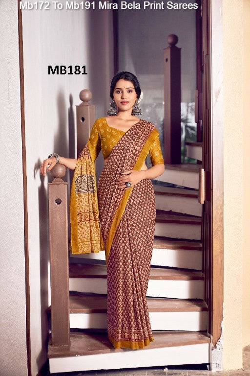 Mb172 To Mb191 Mira Bela Cotton Sarees Wholesale Price