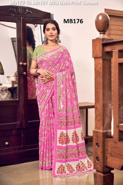 Mb172 To Mb191 Mira Bela Cotton Sarees Wholesale Price