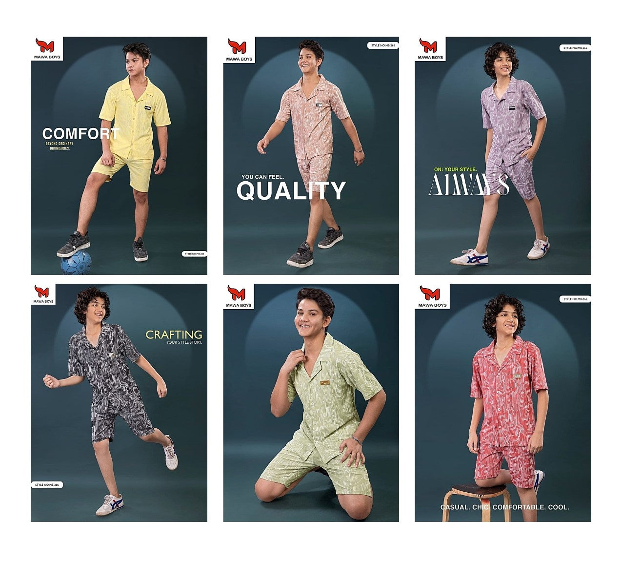 Mb 266 Mawa Jacquard Boys Shorts Set Wholesale Price