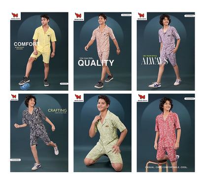 Mb 266 Mawa Jacquard Boys Shorts Set Wholesale Price