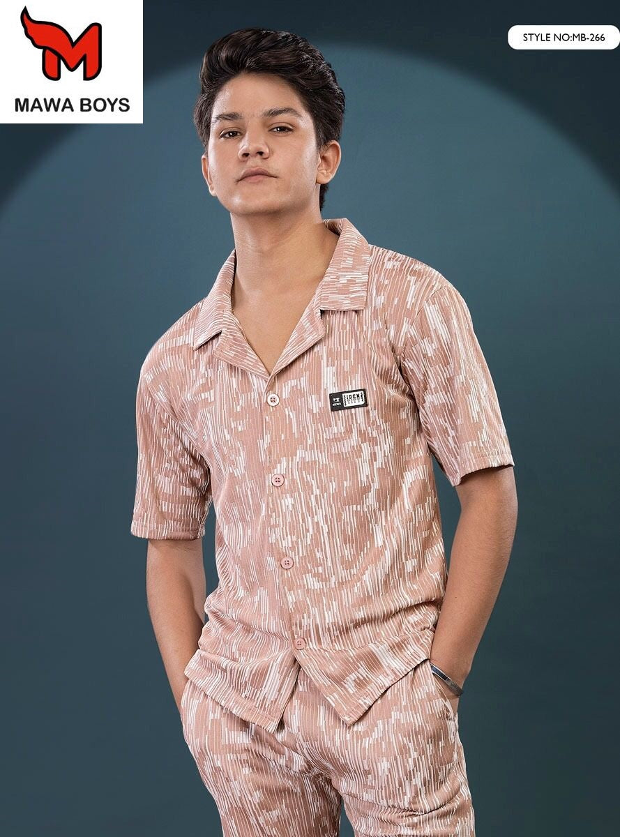 Mb 266 Mawa Jacquard Boys Shorts Set Wholesale Price