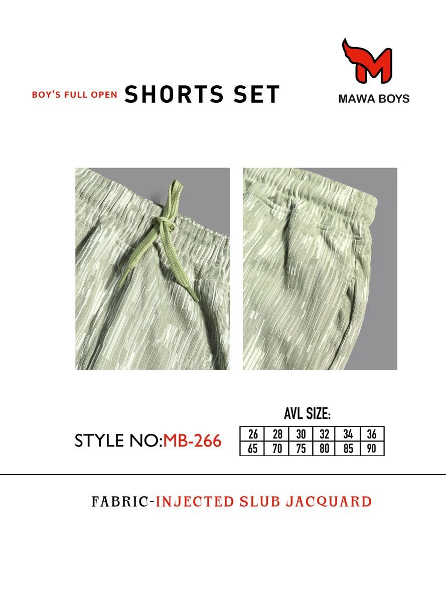 Mb 266 Mawa Jacquard Boys Shorts Set Wholesale Price