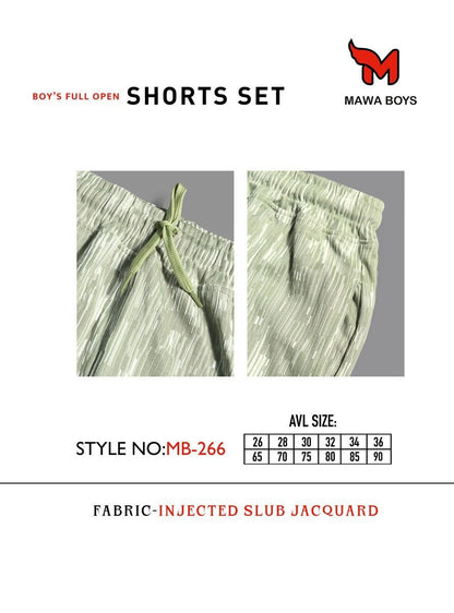 Mb 266 Mawa Jacquard Boys Shorts Set Wholesale Price
