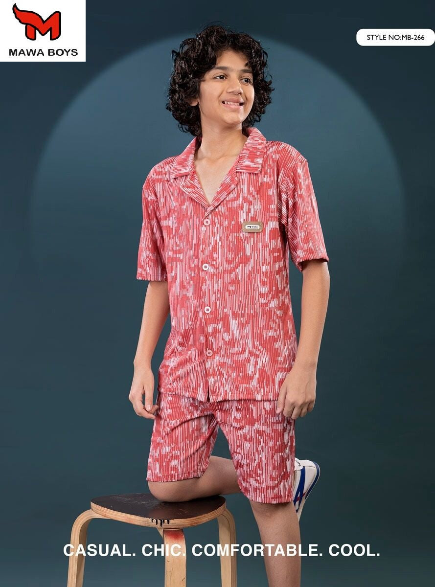 Mb 266 Mawa Jacquard Boys Shorts Set Wholesale Price