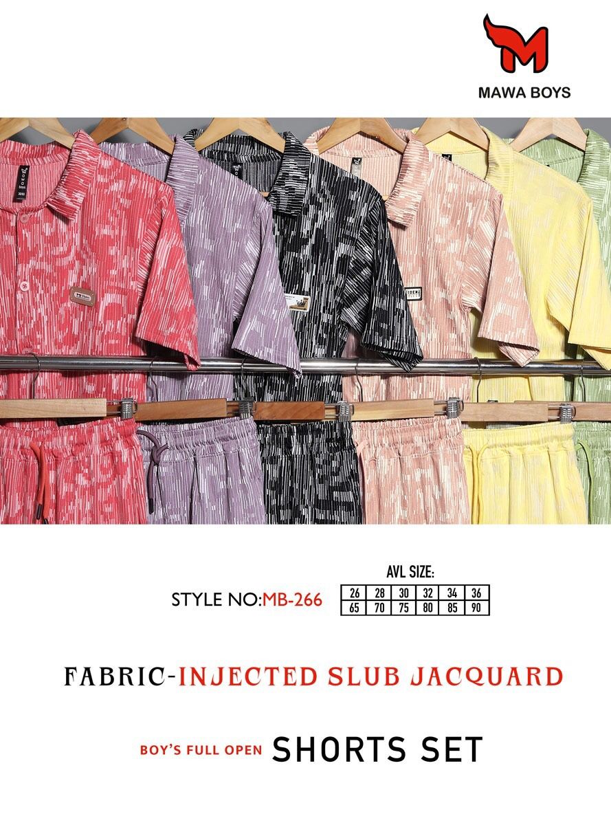 Mb 266 Mawa Jacquard Boys Shorts Set Wholesale Price