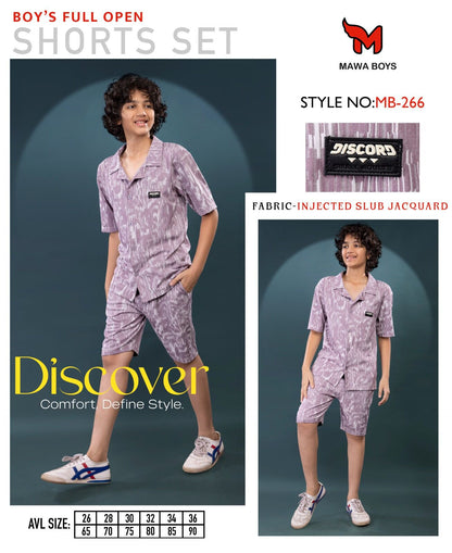 Mb 266 Mawa Jacquard Boys Shorts Set Wholesale Price