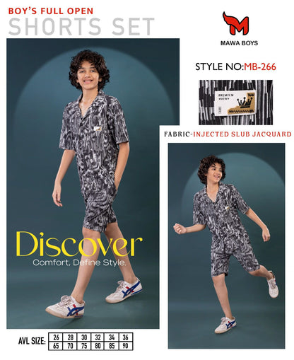 Mb 266 Mawa Jacquard Boys Shorts Set Wholesale Price