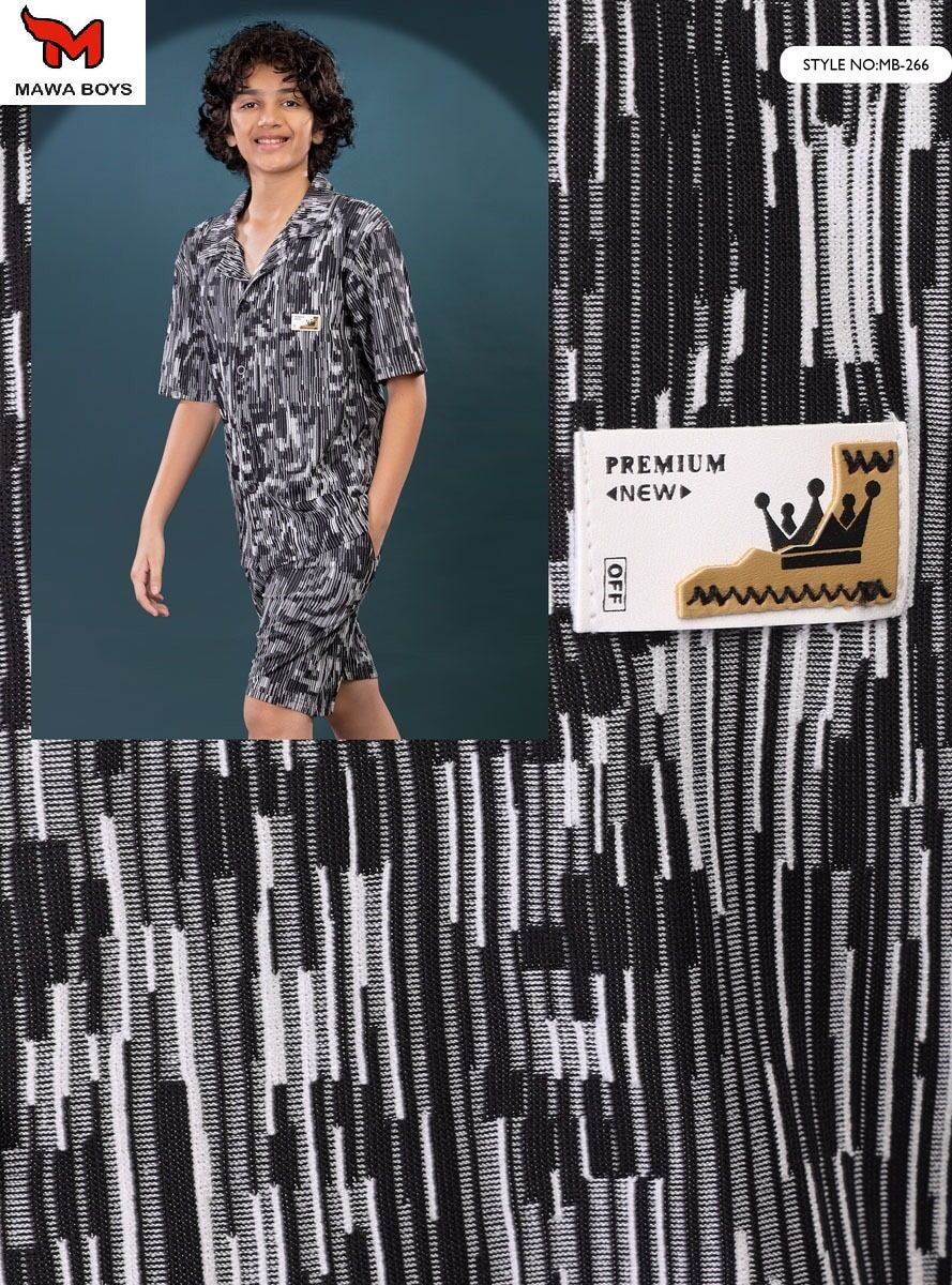 Mb 266 Mawa Jacquard Boys Shorts Set Wholesale Price
