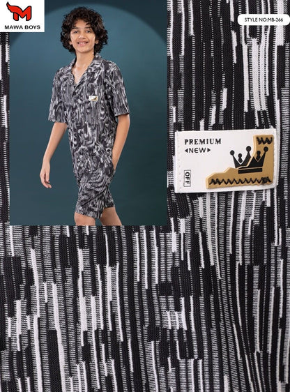 Mb 266 Mawa Jacquard Boys Shorts Set Wholesale Price