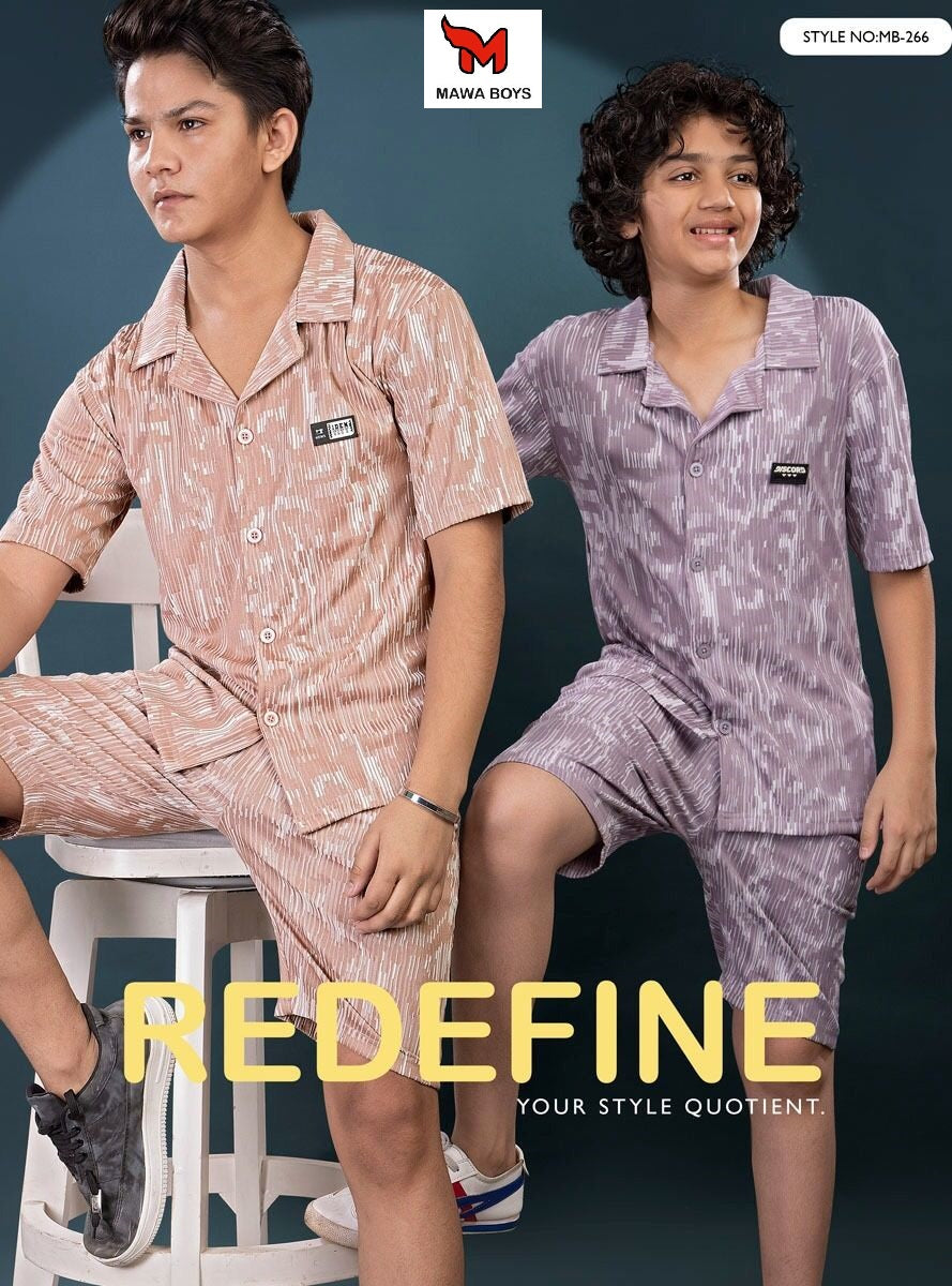 Mb 266 Mawa Jacquard Boys Shorts Set Wholesale Price