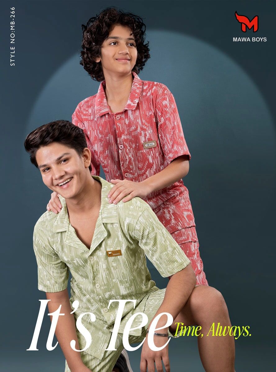 Mb 266 Mawa Jacquard Boys Shorts Set Wholesale Price