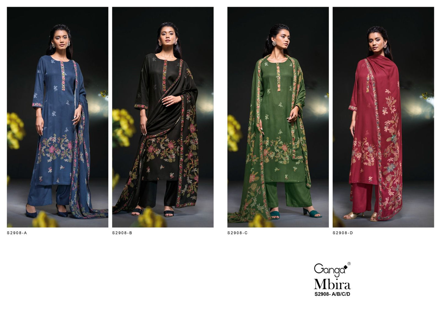 Mbira 2908 Ganga Wool Pashmina Suits Manufacturer India