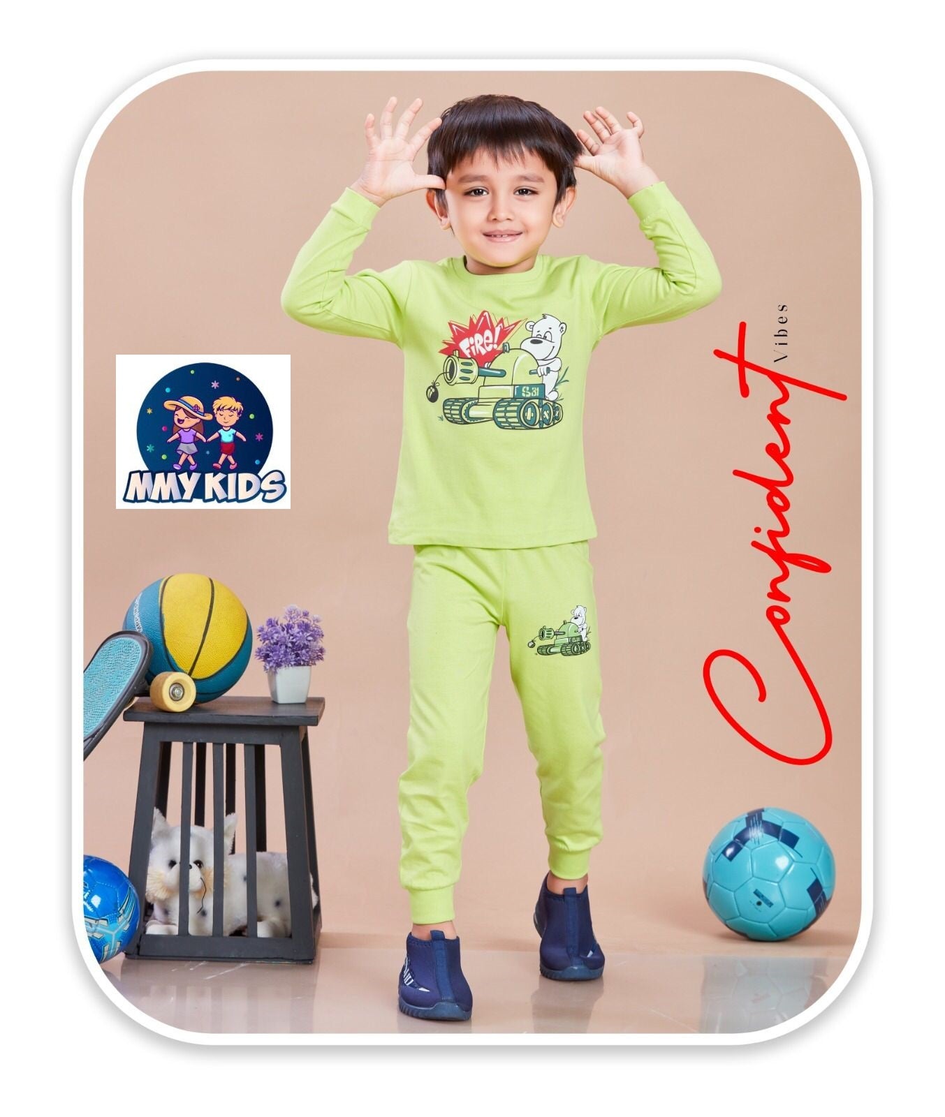 Mc 153 Mmy Kids Cotton Biowashed Boys Co Ord Set Wholesale