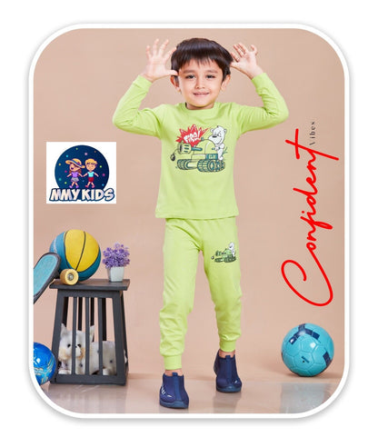 Mc 153 Mmy Kids Cotton Biowashed Boys Co Ord Set Wholesale