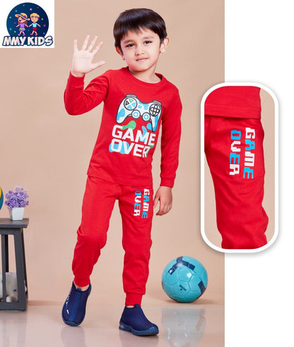 Mc 153 Mmy Kids Cotton Biowashed Boys Co Ord Set Wholesale