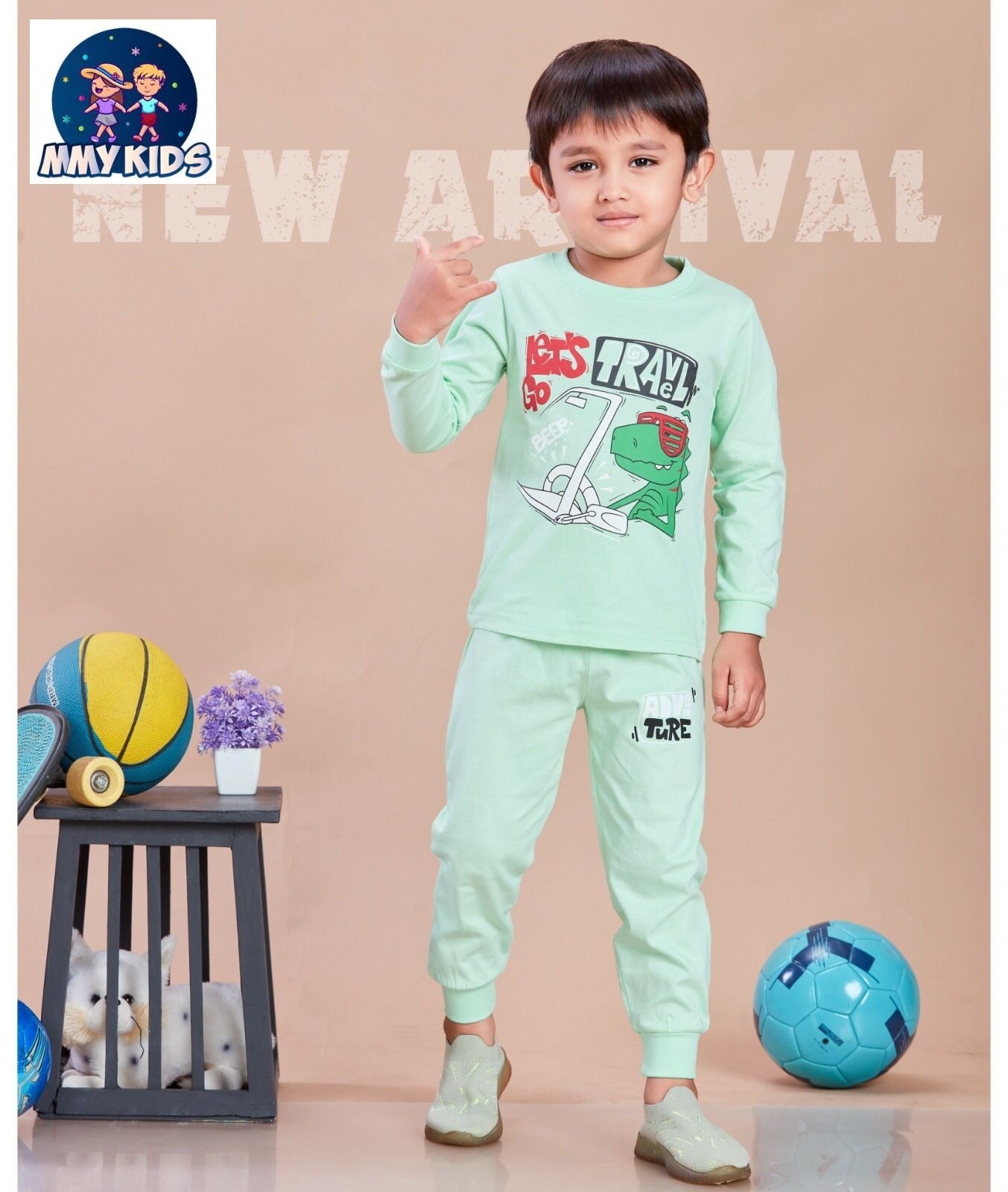 Mc 153 Mmy Kids Cotton Biowashed Boys Co Ord Set Wholesale