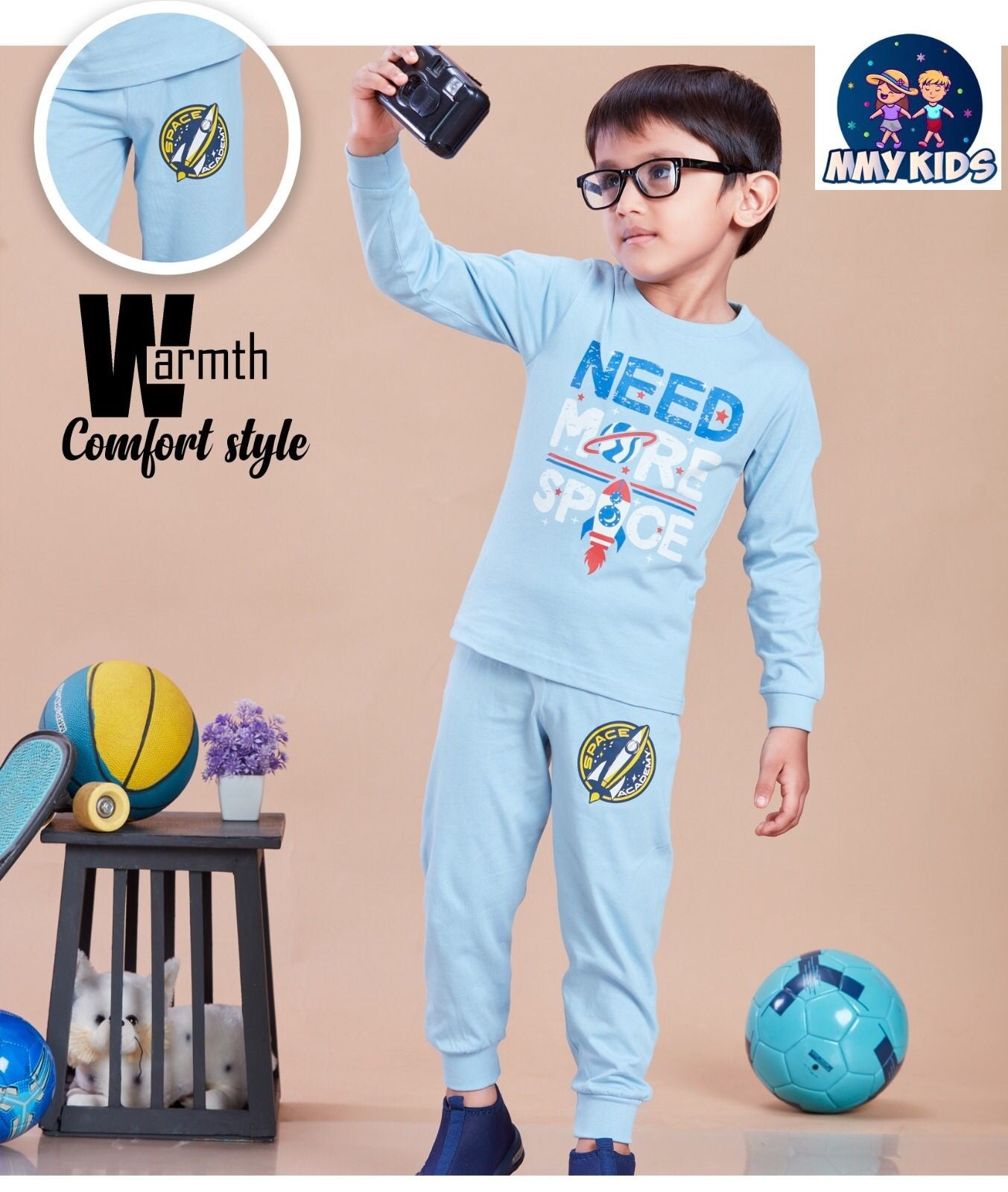 Mc 153 Mmy Kids Cotton Biowashed Boys Co Ord Set Wholesale