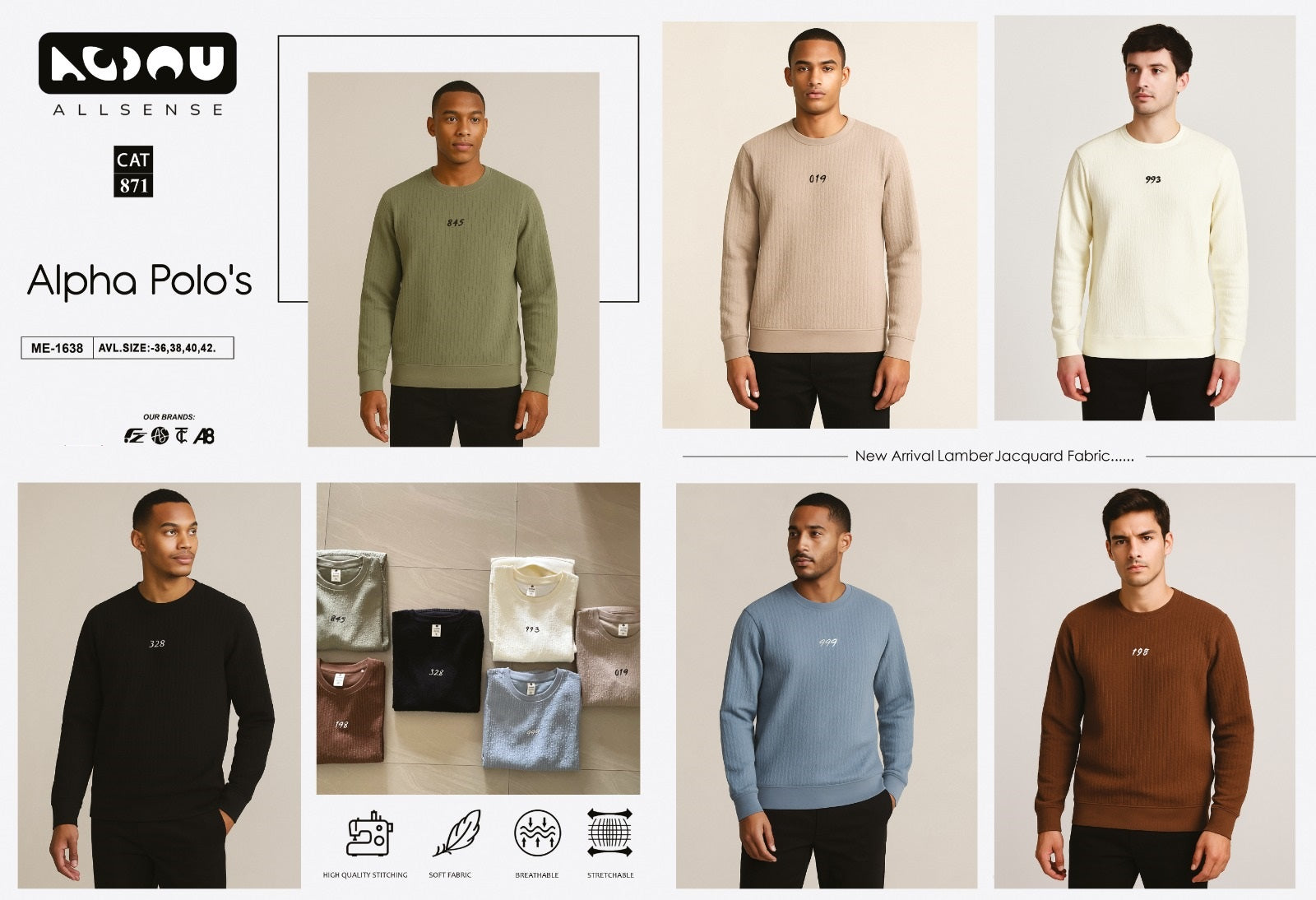 Me 1638 Allsense Jacquard Mens Tshirts Wholesaler Ahmedabad