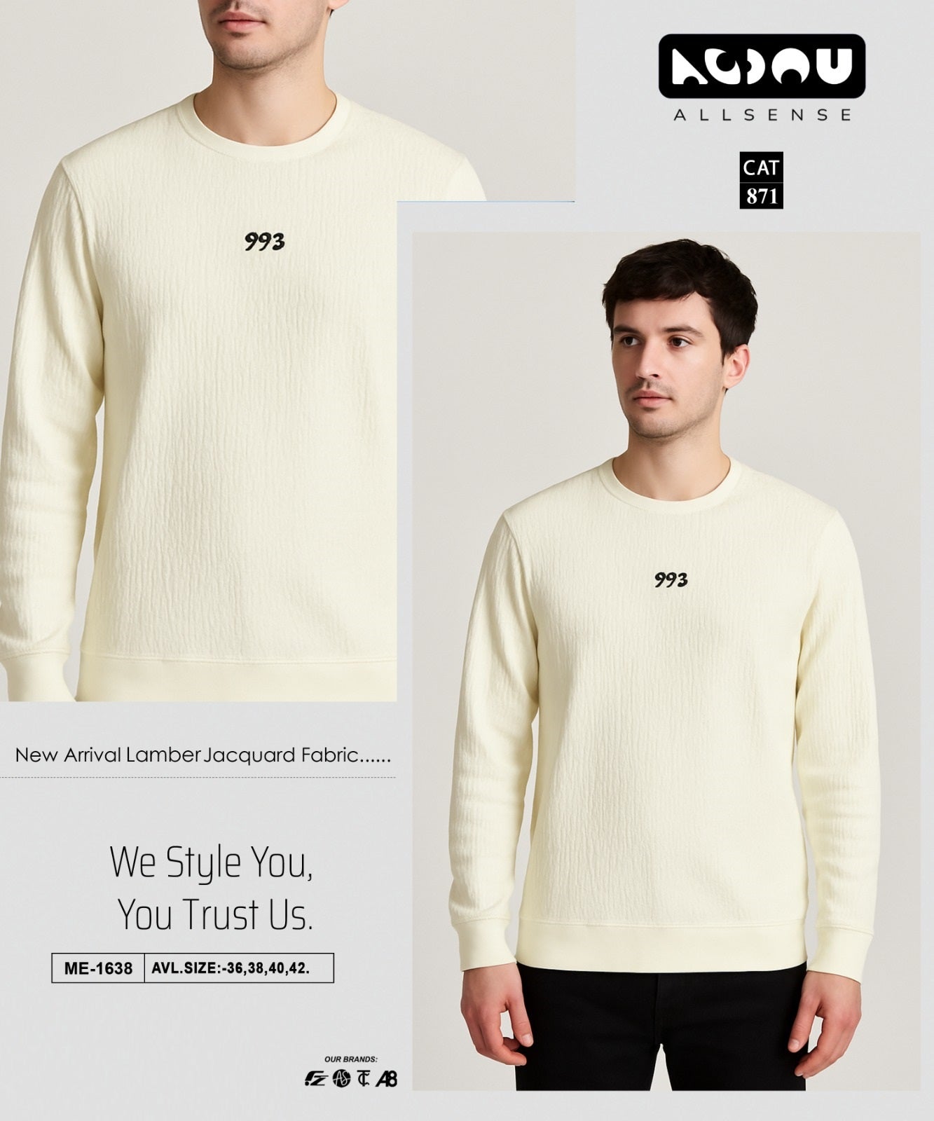 Me 1638 Allsense Jacquard Mens Tshirts Wholesaler Ahmedabad