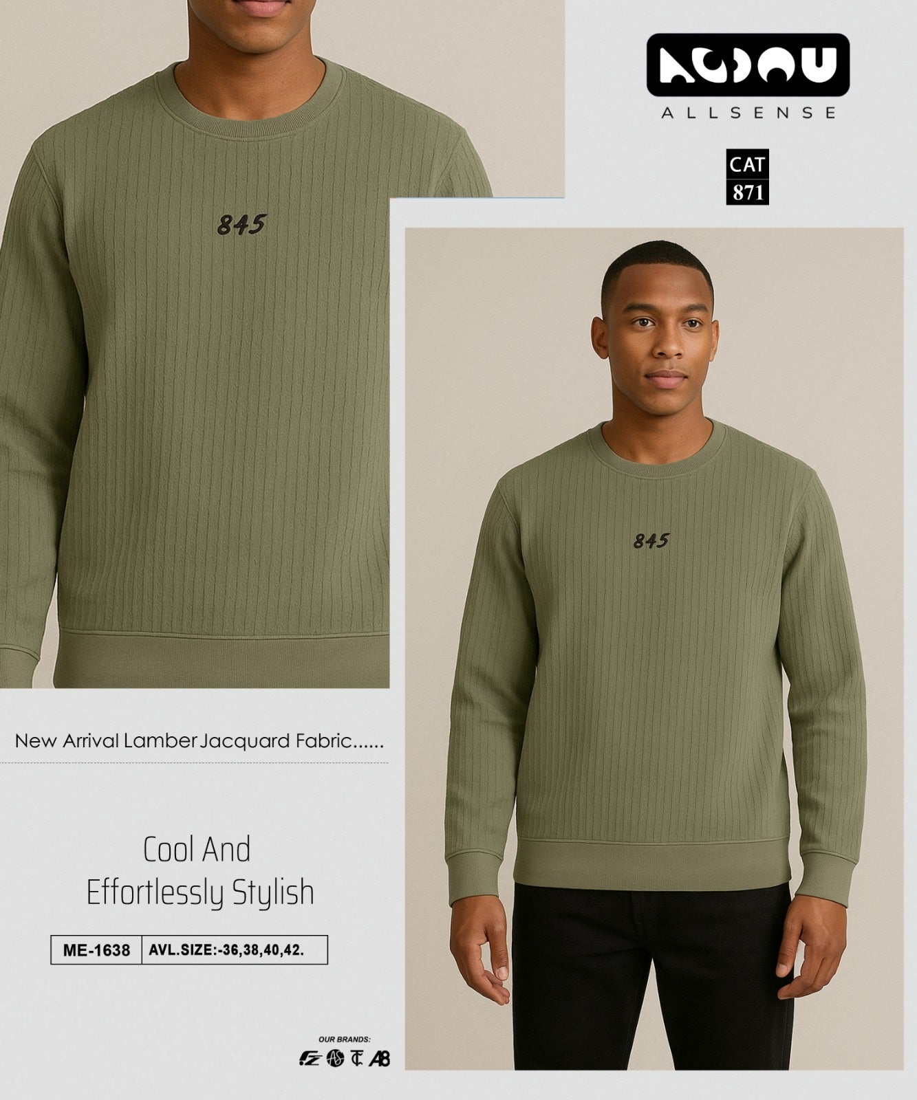 Me 1638 Allsense Jacquard Mens Tshirts Wholesaler Ahmedabad