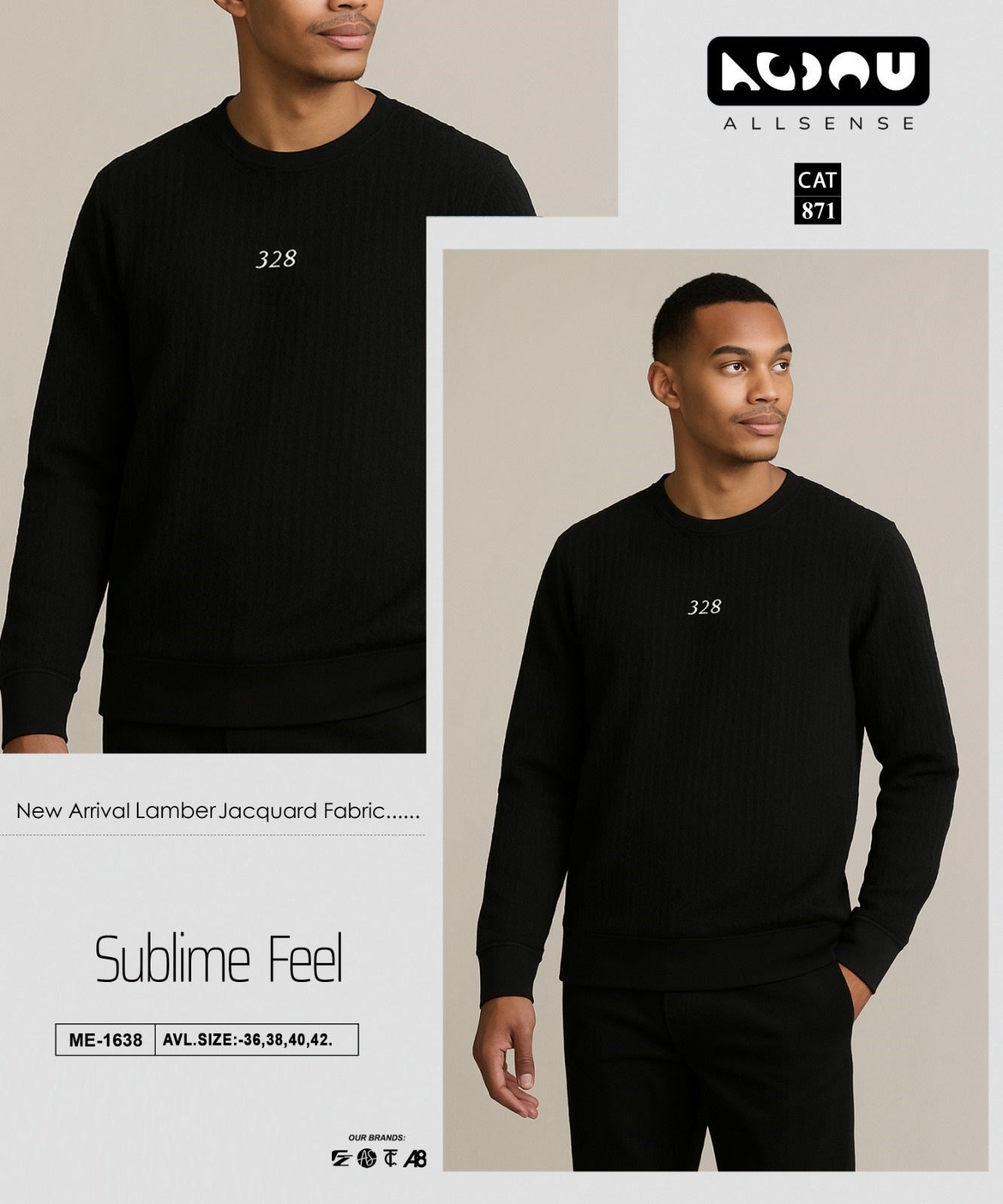 Me 1638 Allsense Jacquard Mens Tshirts Wholesaler Ahmedabad