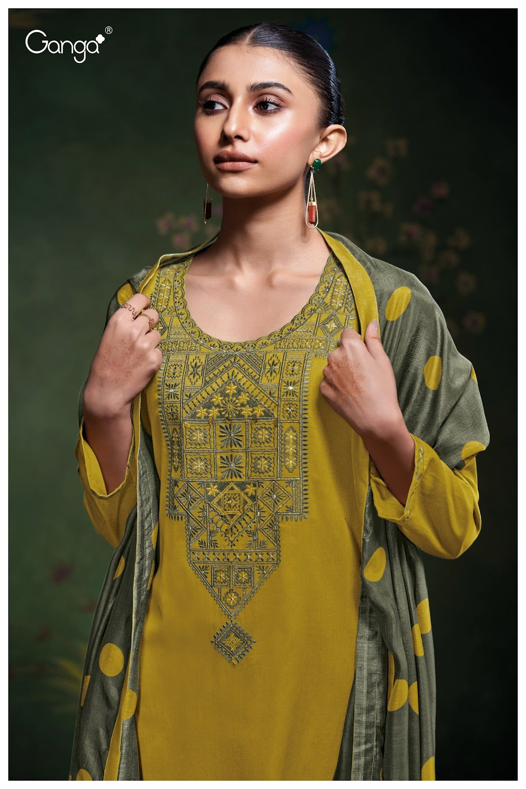 Meadow 3764 Ganga Cotton Satin Plazzo Style Suits Wholesaler Gujarat