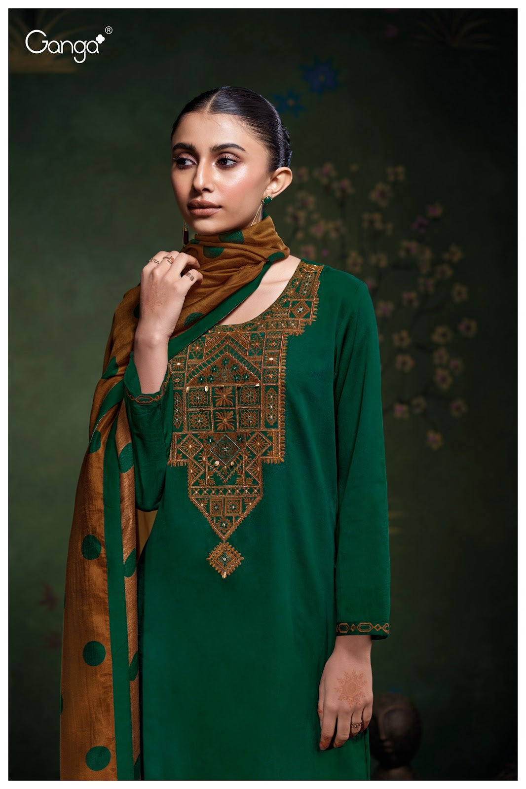 Meadow 3764 Ganga Cotton Satin Plazzo Style Suits Wholesaler Gujarat