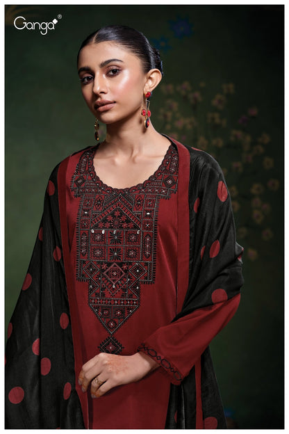 Meadow 3764 Ganga Cotton Satin Plazzo Style Suits Wholesaler Gujarat