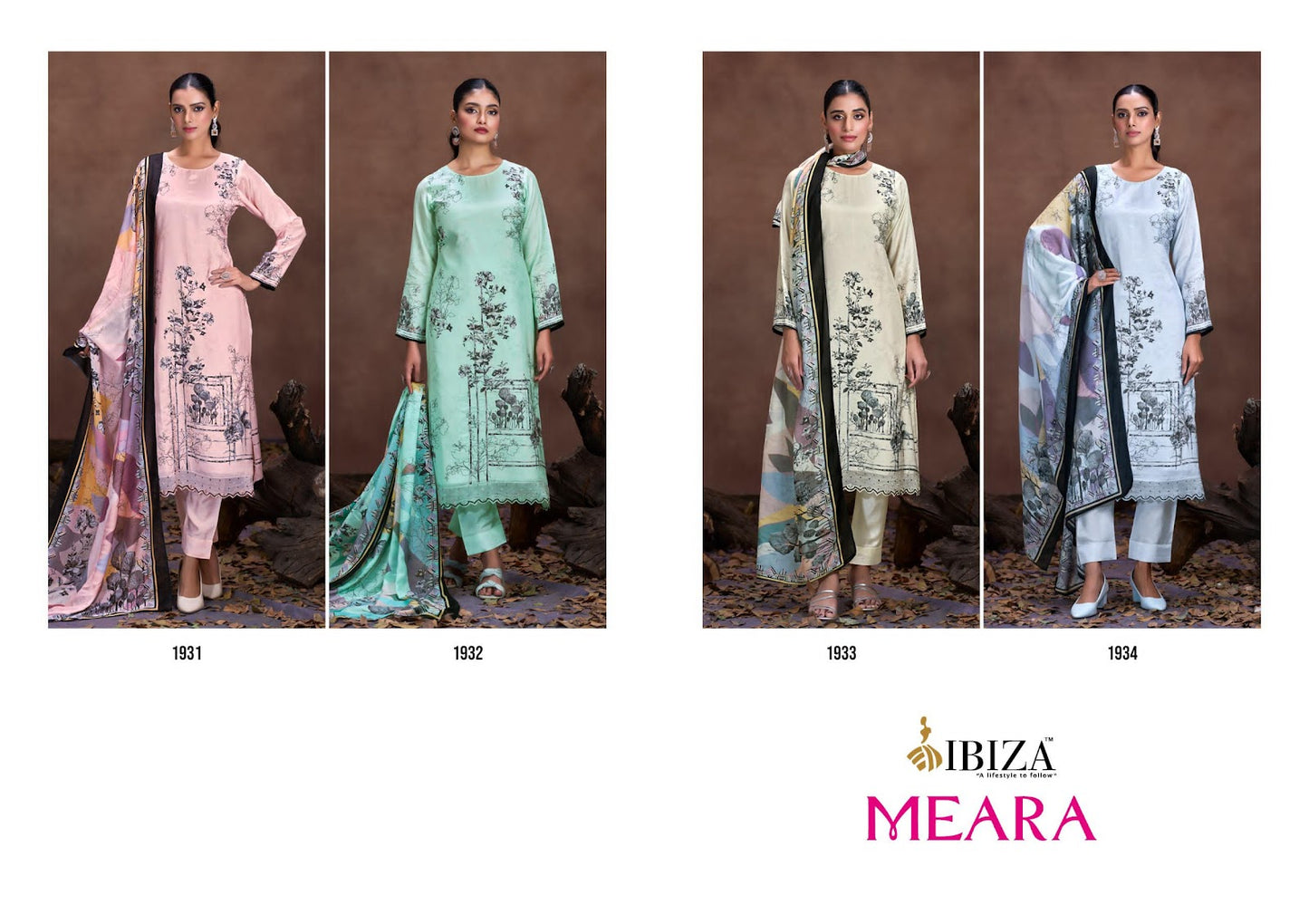 Meara Ibiza Pure Bemberg Muslin Pant Style Suits Wholesaler Gujarat