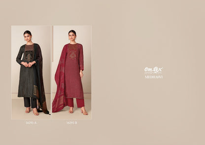 Medhasvi Omtex Muslin Silk Pant Style Suits Exporter Ahmedabad