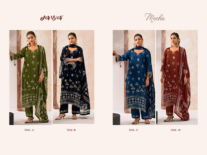 Meeha 3316 Jay Vijay Bemberg Silk Pant Style Suits Wholesaler