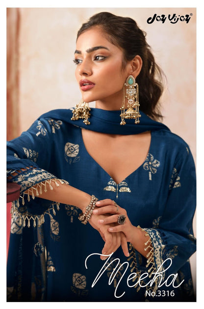Meeha 3316 Jay Vijay Bemberg Silk Pant Style Suits Wholesaler