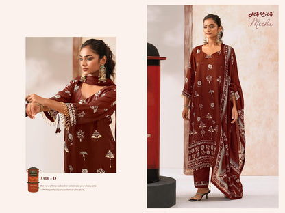 Meeha 3316 Jay Vijay Bemberg Silk Pant Style Suits Wholesaler