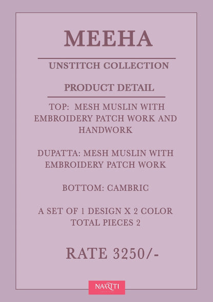 Meeha Naariti Muslin Pant Style Suits Supplier Ahmedabad