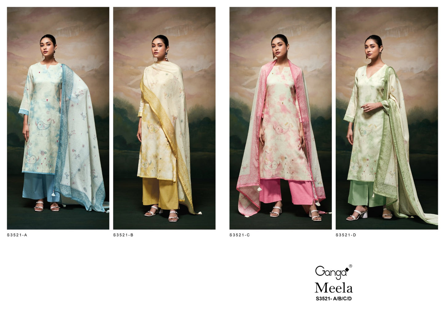 Meela 3521 Ganga Mal Plazzo Style Suits Manufacturer Ahmedabad