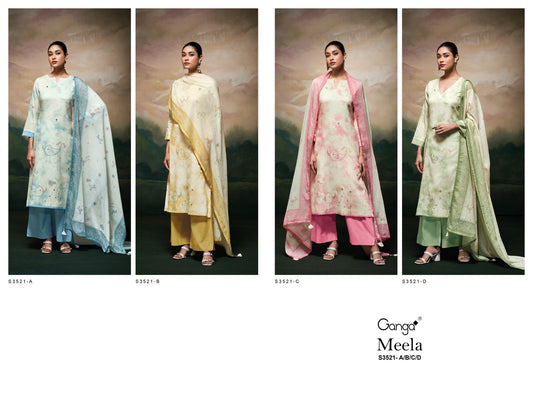 Meela 3521 Ganga Mal Plazzo Style Suits Manufacturer Ahmedabad