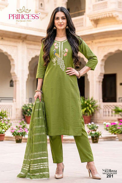 Meellona Vol 2 Princess Creation Rayon 22Kg Readymade Pant Style Suits Wholesale Price